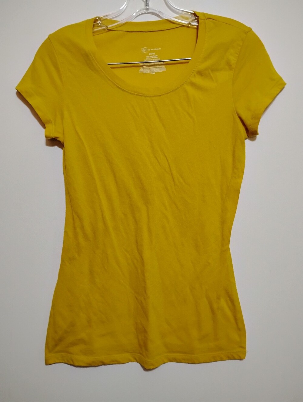 No Boundaries Scoop Neck Short Sleeve Tee 60%cotton  Mustardjun Girls M (6-7)